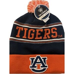 Top of the World Men's Auburn University Fashion Knit Cuffed Beanie with Pom NWT